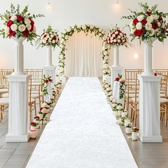 Aisle Runner for Wedding Ceremony 2×15 FT White Velvet Runner Wedding Aisle D…