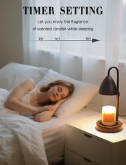 Candle Warmer Lamp with Timer Dimmable, 13 inches, Black