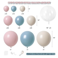 Gender Reveal Balloon Arch Kit 5 inch, 10 18 Dusty Pink Blue