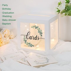 1 Pack Wedding White Card Box, Transparent Gift Card Box for Wedding Decorati…