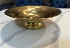 Brass Finish Metal Bowl Compote Base Candle Holder Center Piece Table Decor 12″