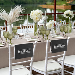 Reserved Chair Signs Church Pew Reserved Sign Seating Placeholder with Printed W