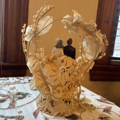 Vintage 1959 Coast Novelty Wedding Cake Topper 8in RARE USED White Flowers