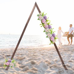 7x8ft Retro Wood Wedding Arch Backdrop Flowers Frame Stand Background Prop Decor