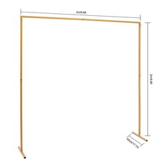 Adjustable Square Iron Arch Stand 2m Yellow Free-Standing Wedding Party