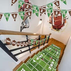 2Packs Football Floor Runner, 10ft x 2ft Football Party Supplies, Football