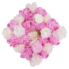 3D Flower Wall Panel-12pcs Artificial Flower Wall Background Silk Rose Wedding