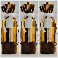 Set-3 Organza Burlap Wedding Favor Bags Jute Hessian Gift Any Bottle Wine Table