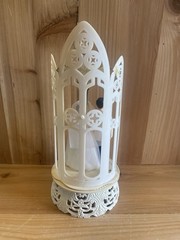 Wilton Vintage Plastic Cathedral Bride And Groom Classic Wedding Cake Topper 9”