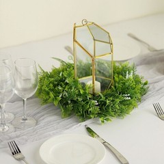 2 Green 12″ ARTIFICIAL Leaves Wreath CANDLE RINGS Party Decorations Supplies