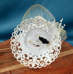 VTG Bride & Groom Wedding Cake Topper/Ornament W/ Church Bell