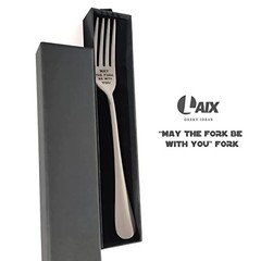 Laser Engraved Stainless Steel Fork with Gift Box, May The Fork Be With You