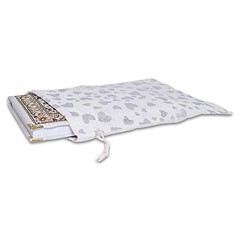 12-Pack 8×10 Reusable Cotton Canvas Muslin Gift Hearts (Silver) Large (12-Pack)