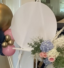 Blank Round Acrylic Sign Board Wedding Engagement Clear White Black Frost Gold