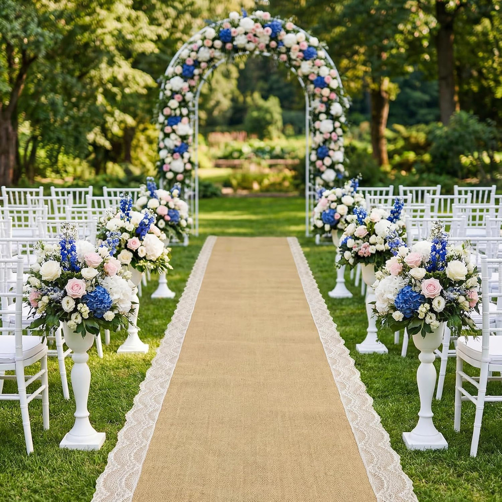 3.3Ft X 30Ft Burlap Wedding Aisle Runner Outdoor for Wedding Ceremony Wide Natur