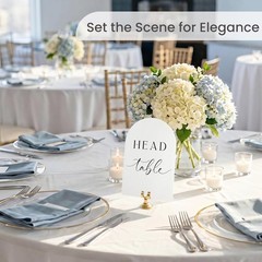 Minimalist Arch Wedding Table Numbers 1-20 with Head Table – 4×6 Inch | Textu…
