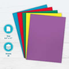 PrintWorks Bright Cardstock 8.5″ x 11″ – 50 Sheets – 5 Assorted Primary Color…