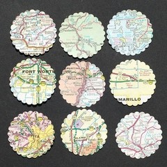 Confetti 1″ Paper Circles Upcycled Map Print Wedding Birthday Party Decor