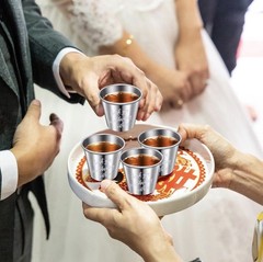 96 Set Wedding Planning Favors for Guests 1.5 oz Stainless Steel Shot Glasses