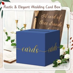 Navy Blue Graduation Card Box, Gold Foil Gift Card Box for Graduation, Party,…