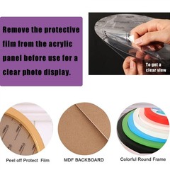 Colorful Round Photo Frames for Wall Mounting Display or Table Mounting Pictu…