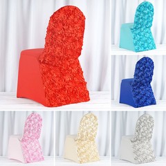 10 Satin Rosette SPANDEX Stretchable Banquet CHAIR COVERS Wedding Decorations