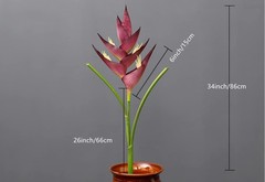 Rikyo 34 in/86cm Large Bird of Paradise Heliconia Stem 34 inches, Red