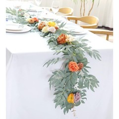 BRAND NEW ~ Artificial Eucalyptus Flower Garland ~ Wedding Mantle ~ 6ft x 9 1/2″