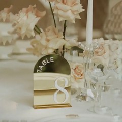 Acrylic Wedding Table Numbers with Stand Gold Mirror Table Signs Modern
