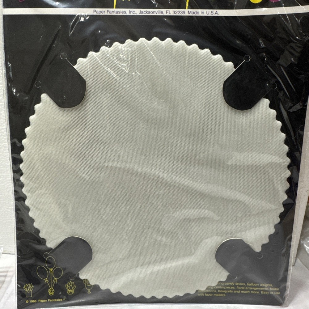 White Tulle Circles 9″ Round 125 Pieces Wedding Favors New Old Stock(56)