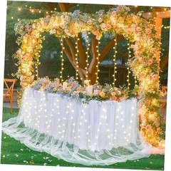 Tulle Tutu Table Skirt for Rectangle Tables or 17ft, 203IN(L) X30in(H) White