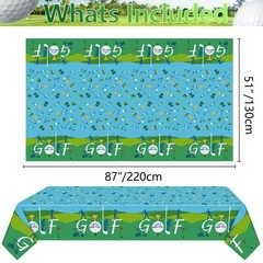 2 Pack Golf Party Tablecloths, 51×87» Plastic Disposable Rectangle Golf Tabl…