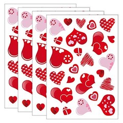 4 Sheets 100Pcs Hearts-Shape Valentine’s Day Window Clings for Valentine’s