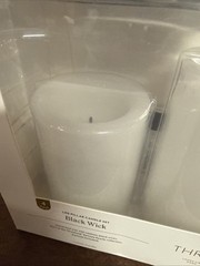 Threshold LED Pillar Candle Set 3pk 6in H X 2.95 White Black Wick