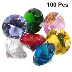 100pcs plastic gems Simulation Diamond clear acrylic diamonds Colorful