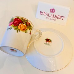 Royal Albert Mokka Cup and Saucer – Old Country Roses, English Porcelain, LTD