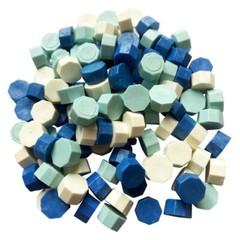 White, Turquoise & Blue Color Mix Sealing Wax Beads (approx 250) for Invitations