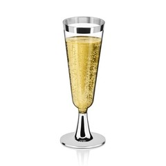 24 Plastic Champagne Flute, 5 Oz -BPA Free- Disposable Wine Glass, 24 Pack