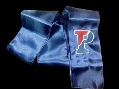University of Penn (Ivy L) Satin Chair Sash / Wreath Sash (2 Logos) 39k Stitch