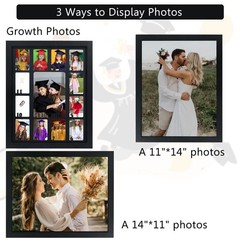 FramePro School Years Picture Frame K-12, Graduation Photo Collage Black Fram…