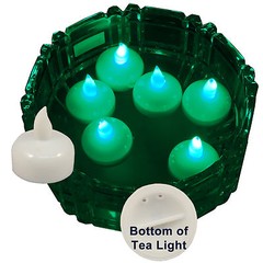 NEW 6 Green Led Floating Floral Tea Light Candle for Wedding Centerpiece Decor
