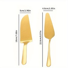 Golden Wedding Cake Knife & Server, Dishwasher Safe, for Party & Daily Use