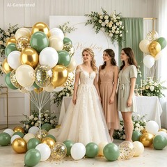 Sage Green White Gold Balloons, 50pcs Olive 12inch, Green, White,