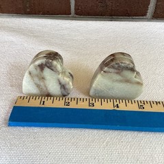 Threshold Marble Placecard Holders Set Of 4 Heart Shape Original Box EUC