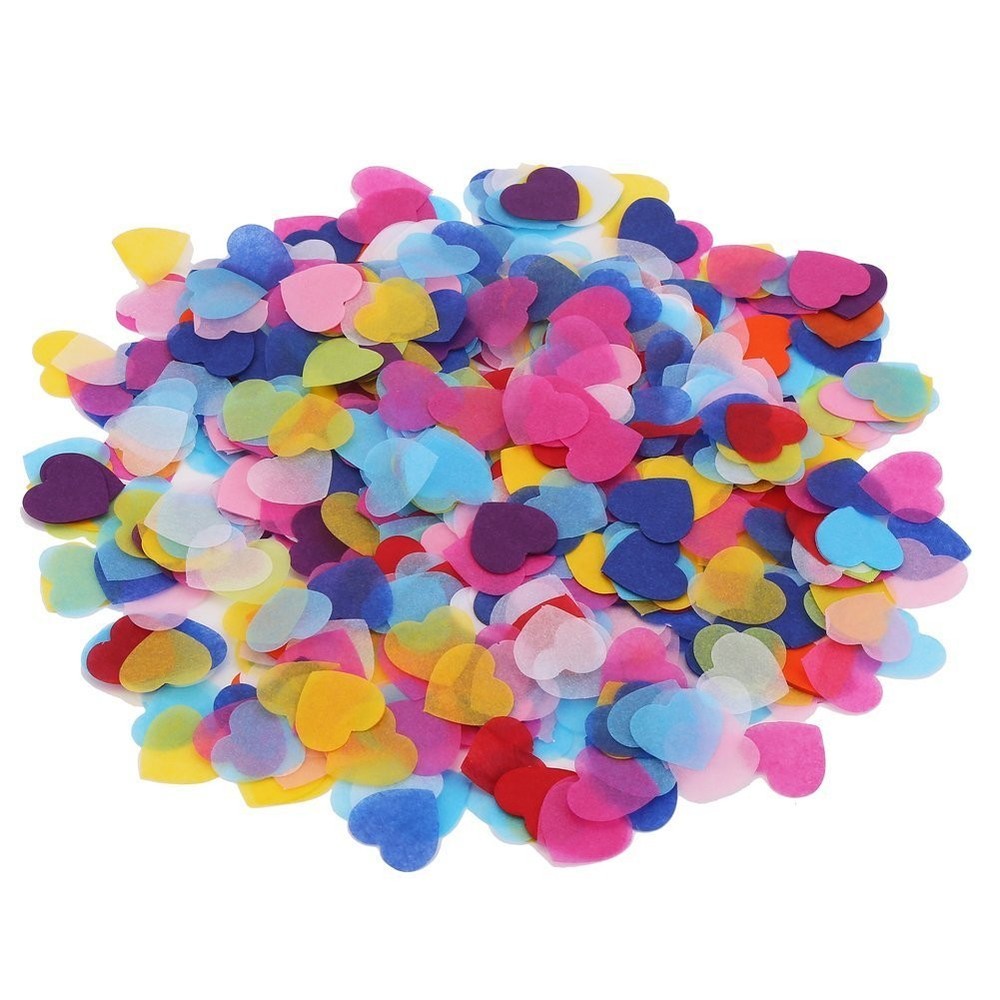 DECORA 1 Inch Multicolor Hearts Paper Confetti for Wedding 1.2 inch, Heart