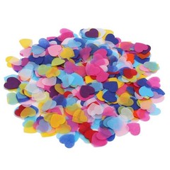 DECORA 1 Inch Multicolor Hearts Paper Confetti for Wedding 1.2 inch, Heart