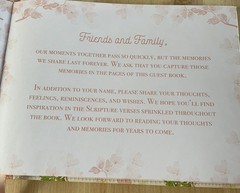 Floral, Peach, Pink, Guestbook With Spiritual Quotes Throughout, Ribbon Marker