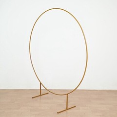 7 ft Gold Balloon Circle Metal Frame Round BACKDROP STAND Wedding Arch Party