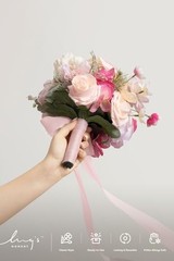 Pink Artificial Wedding Flower Bouquets for Bridesmaids – Blush & Hot Pink Flora