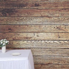 BROWN 8 ft x 8 ft Printed Vinyl Photo BACKDROP Vintage Wood Design Banner Events